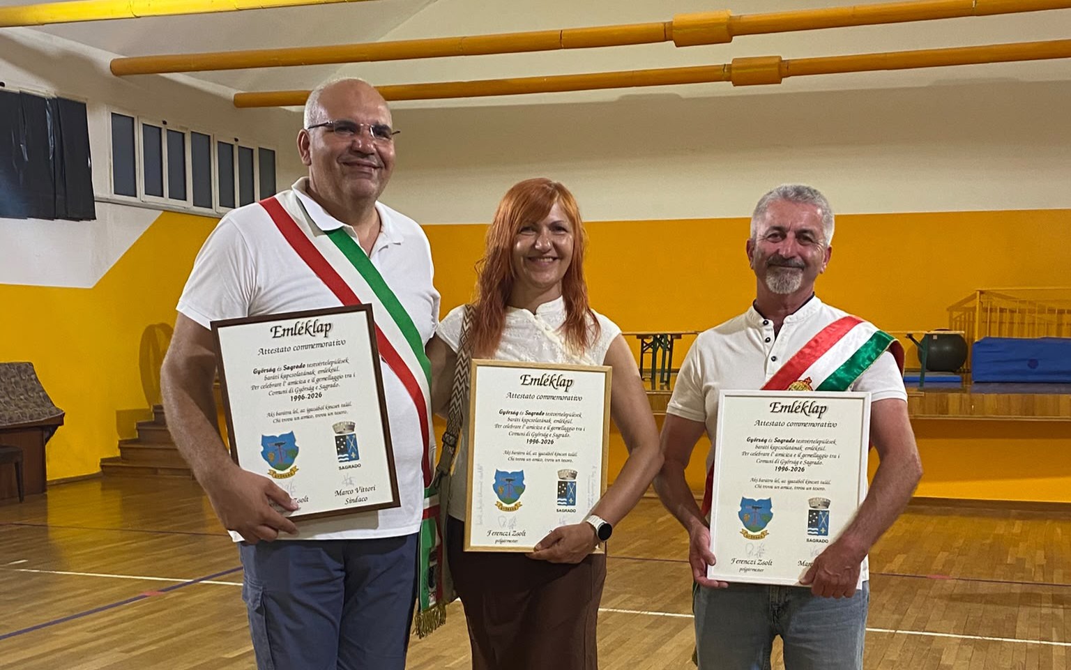Immagine per Fotonotizia - Trent’anni di gemellaggio con Győrság: Sagrado festeggia la delegazione ungherese