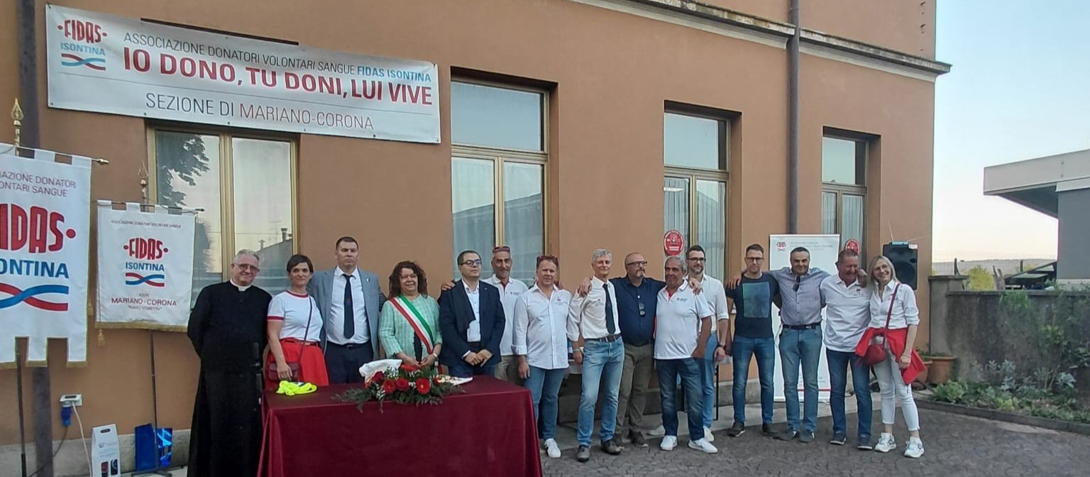 Immagine per Fidas Mariano-Corona celebra i donatori: premiati undici nuovi iscritti