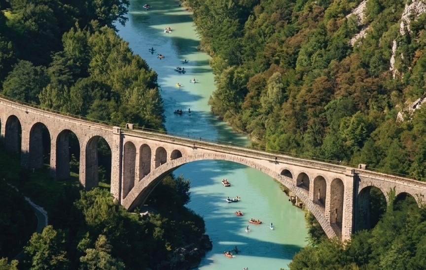 Immagine per Domenica 6 settembre la 41esima Regata dell'Isonzo: 6 km in gommoni e kayak da Solkan a Gorizia