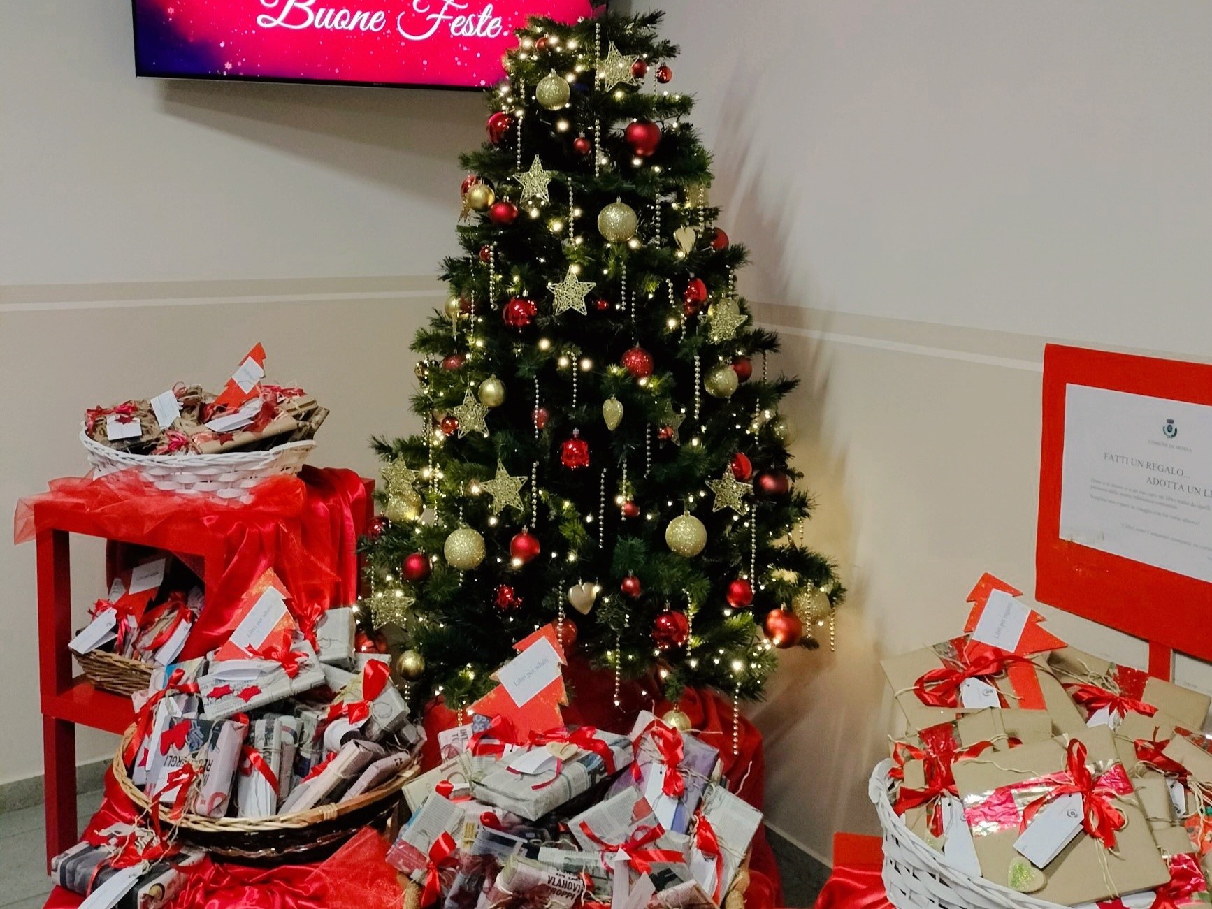 Immagine per I libri protagonisti del Natale di Mossa, 300 i volumi in dono sotto l’albero del municipio