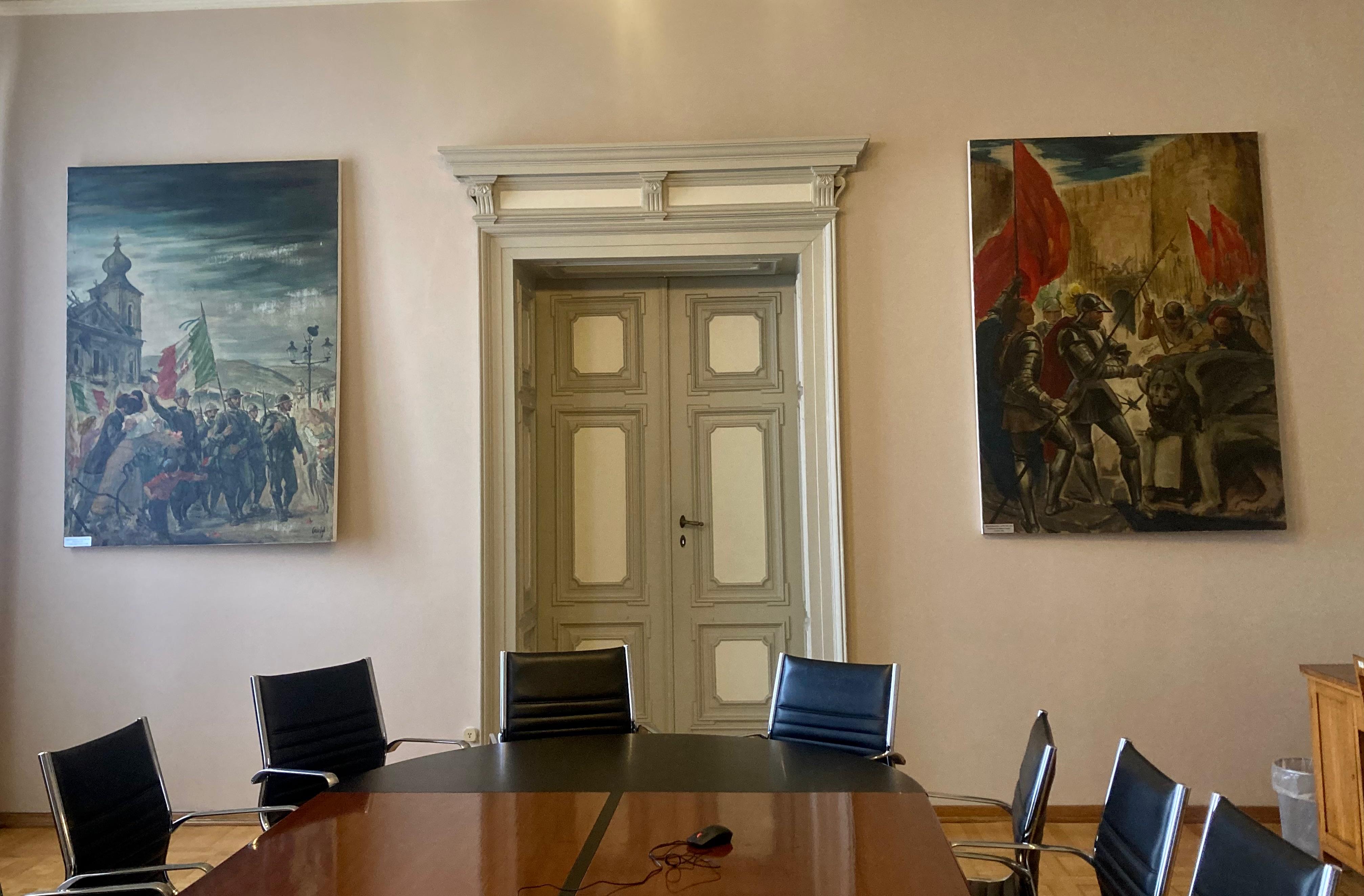 Immagine per Fotonotizia – Due tele del pittore Emilio Caucigh trovano posto nella Sala Giunta del Municipio di Gorizia