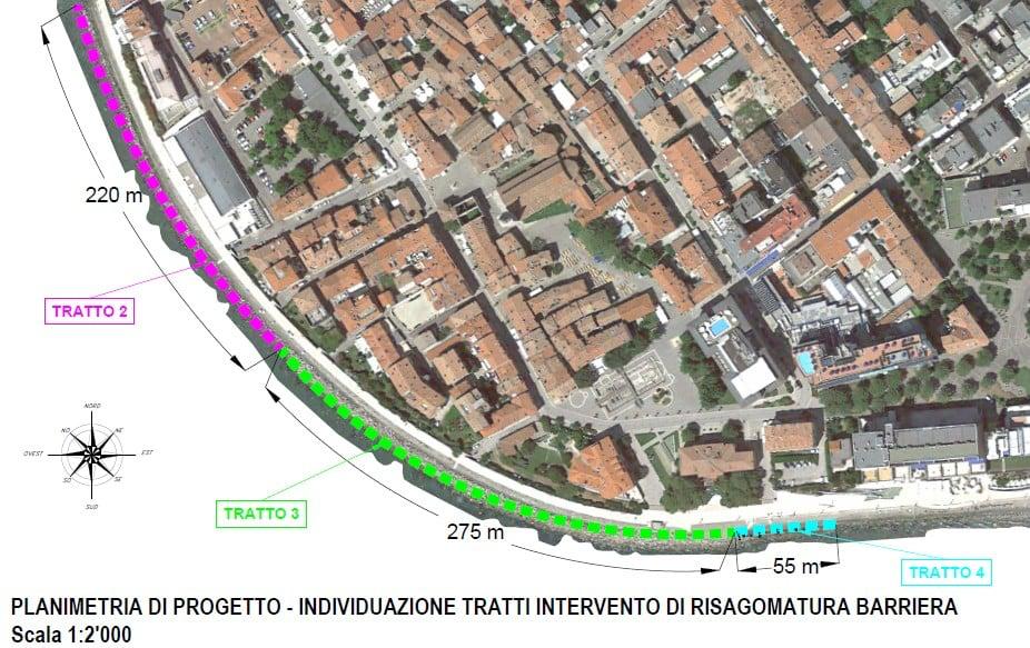 Copertina per Al via i lavori al murazzo della Diga Nazario Sauro di Grado