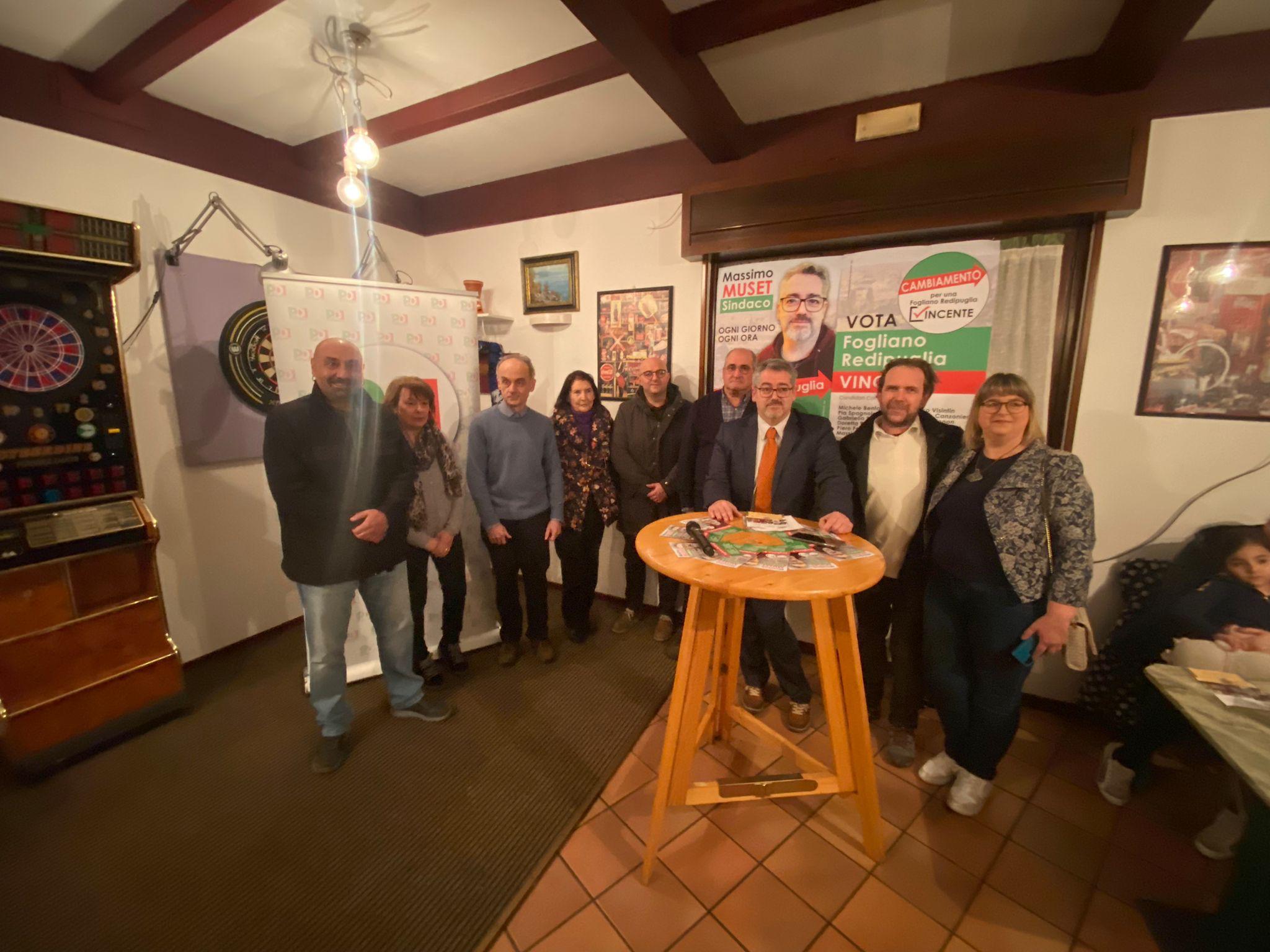 Copertina per A Fogliano il centrosinistra presenta la lista, Muset «alternativa a Pisano»