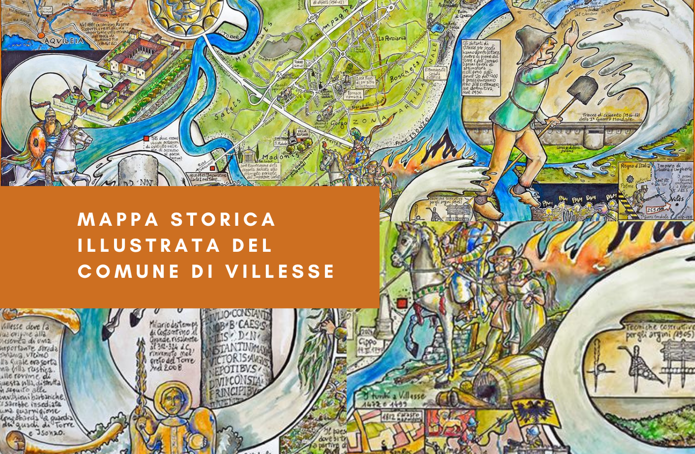 Immagine per Sabato la presentazione della mappa storica di Villesse illustrata da Luigino Peressini