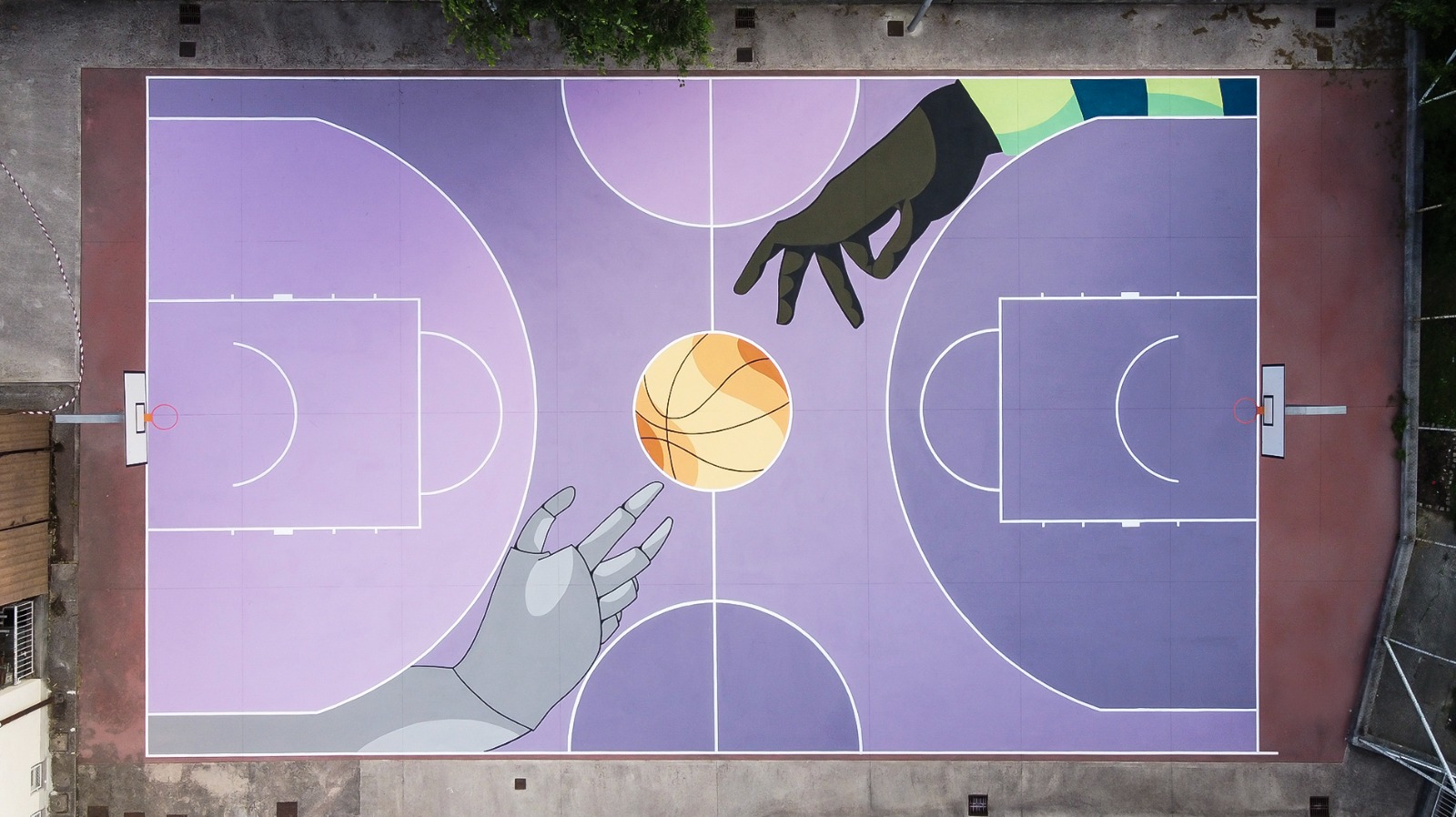Immagine per Campo da basket e baskin, i ragazzi danno colore all'oratorio di Sant'Anna: il messaggio per la sicurezza sul lavoro