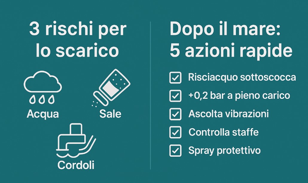 Immagine per Estate e pioggia improvvisa: come proteggere le sospensioni e lo scarico su percorsi misti città-spiaggia
