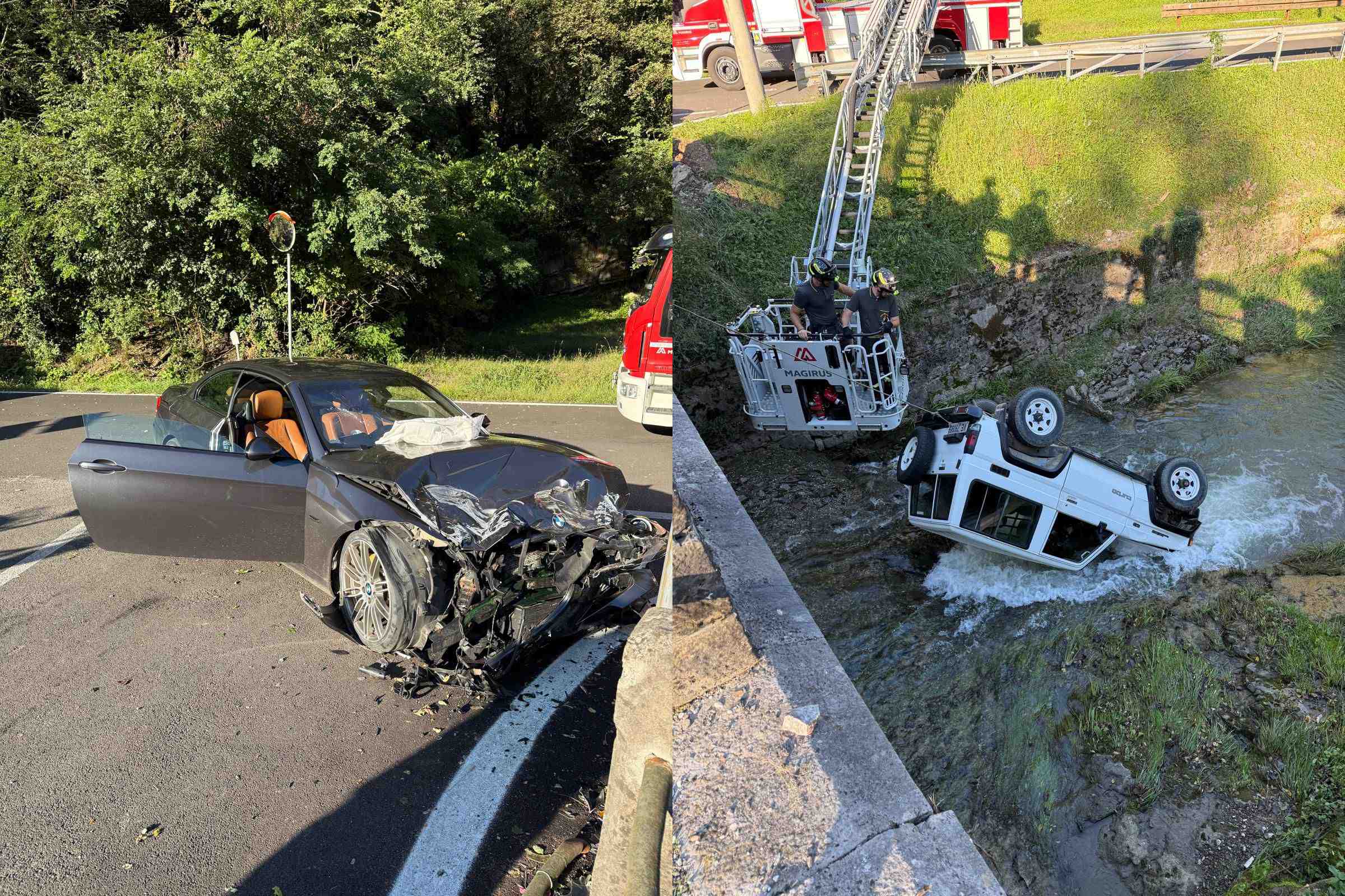 Incidente tra Gorizia e San Floriano del Collio: auto finisce nel torrente Groina