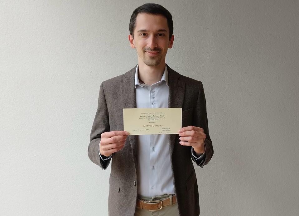 Copertina per Ronchi, a Matteo Comerio il Premio ‘Aldo e Romano Rossi’ per la sua tesi in Filologia Italiana
