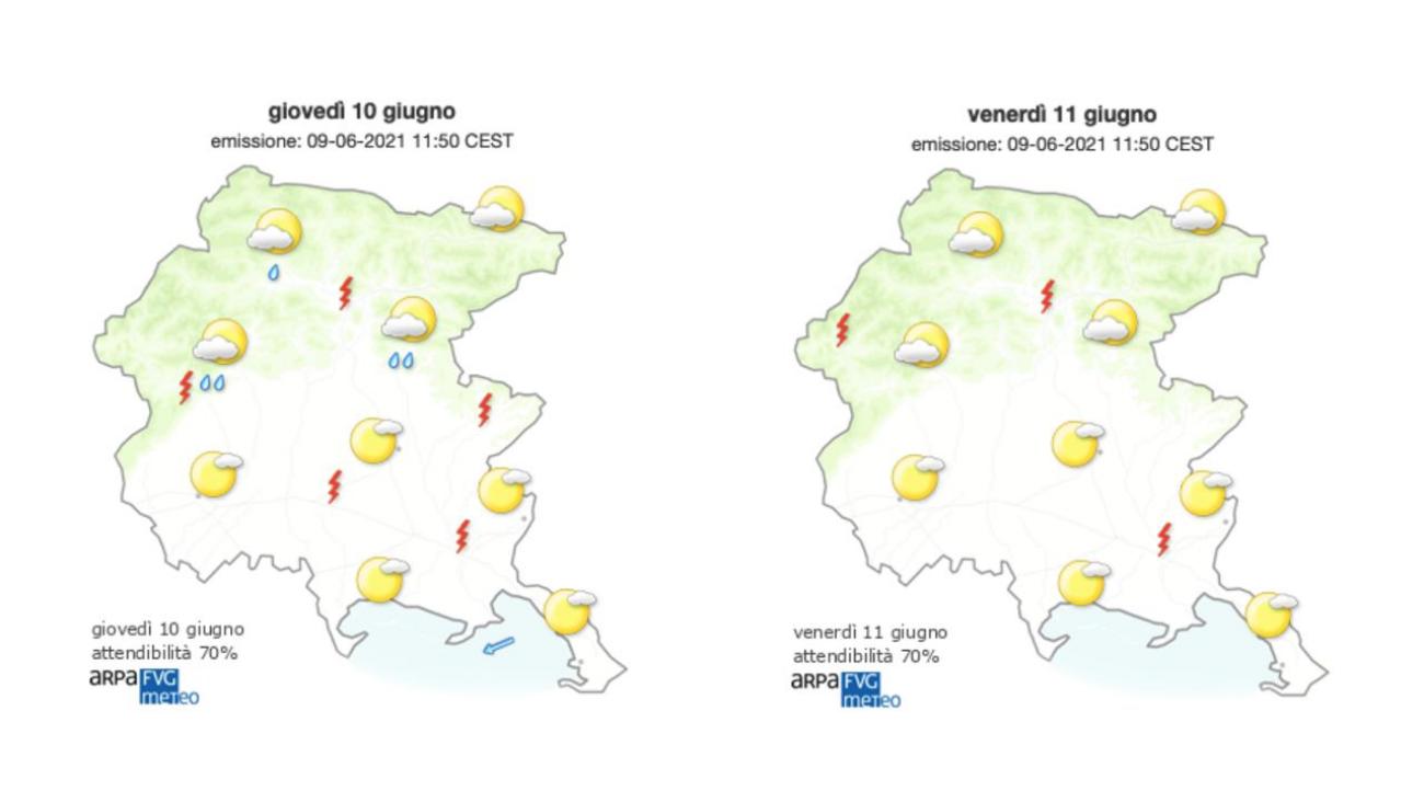 Immagine per Meteo variabile sul Goriziano, mattinata di sole e caldo