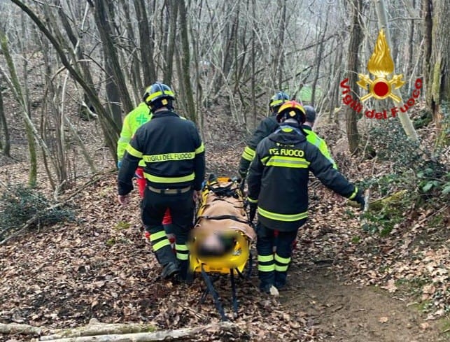Immagine per Ciclista cade sui sentieri del Calvario, giovane in barella a Gorizia