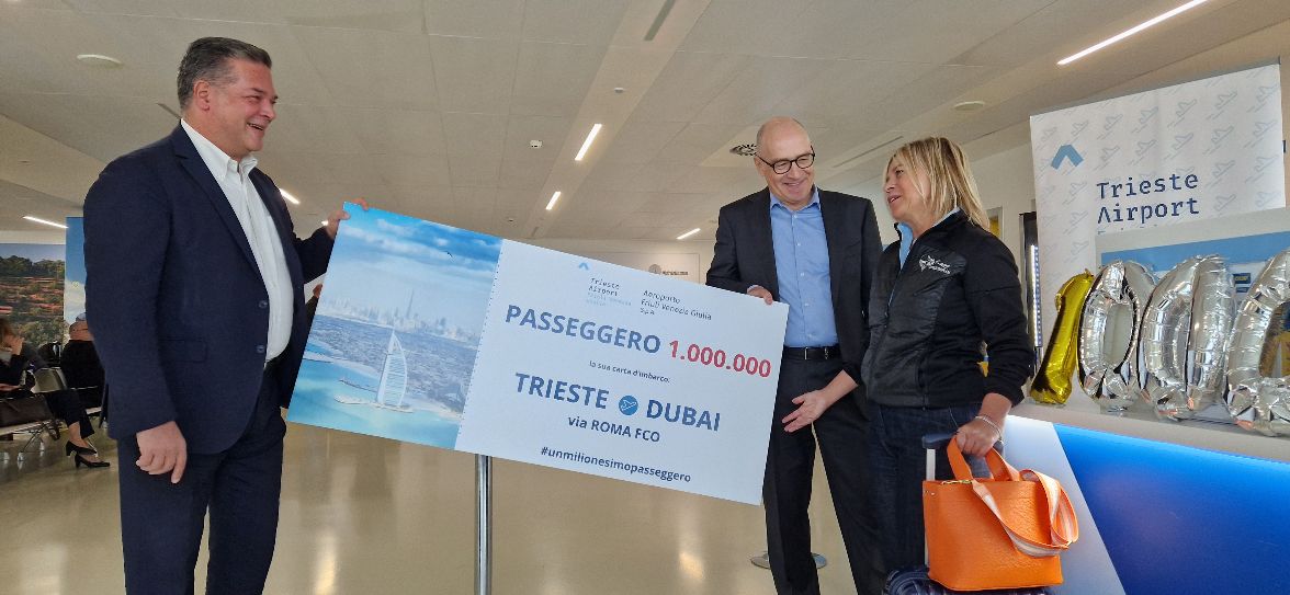 Immagine per Raggiunto il milione di passeggeri nel 2024, Trieste Airport in festa
