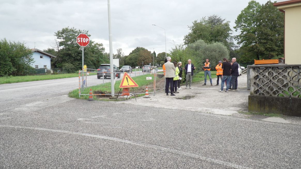 San Lorenzo Isontino, aperto il cantiere per realizzare il percorso pedonale tra la SR56 e via Udine