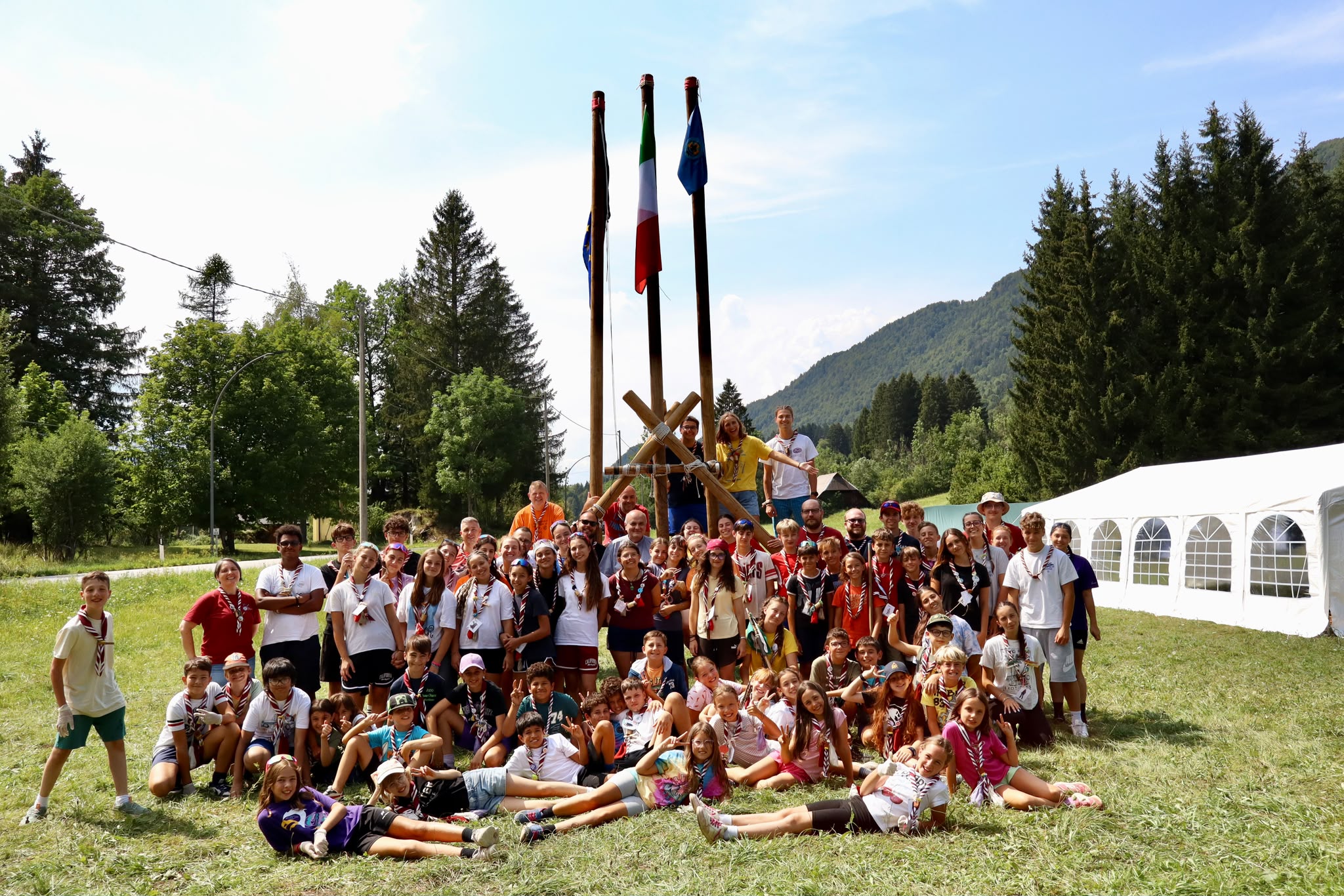 Immagine per L’Arcivescovo Giampaolo Dianin in visita al campo estivo del Gruppo Scout Monfalcone 3