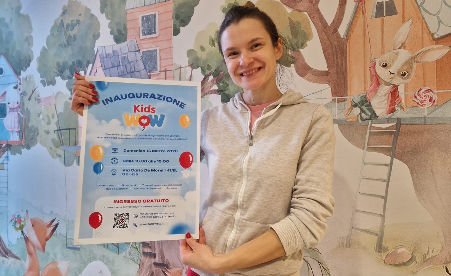 Immagine per Dalla guerra all’oasi del gioco, la rinascita di Daria con l'apertura di 'Kids WOW' in via Morelli