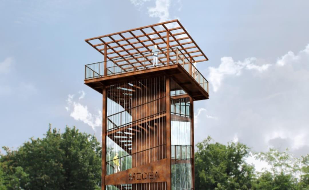 Copertina per Ecco la futura torre sul colle di Medea, «un punto panoramico dai monti alla pianura»