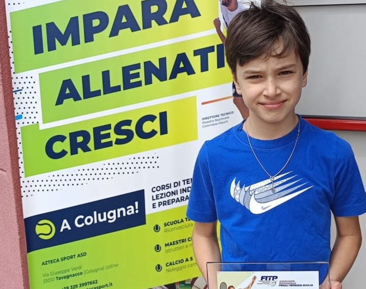 Tennis, il piccolo Michele di Gorizia è campione regionale Under 10