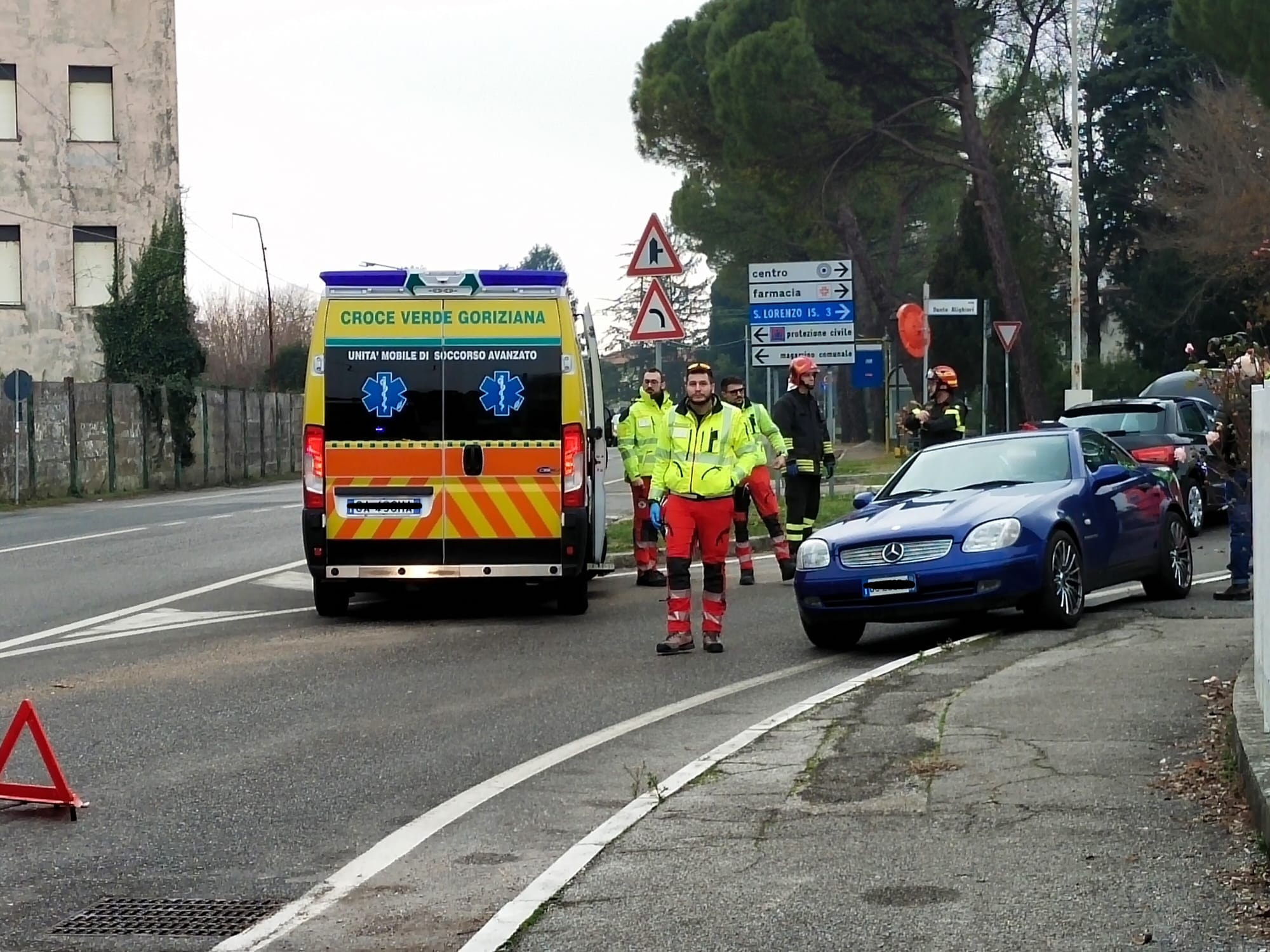 Immagine per Incidente sullo stradone della Mainizza a Farra, scontro tra Audi e Mercedes