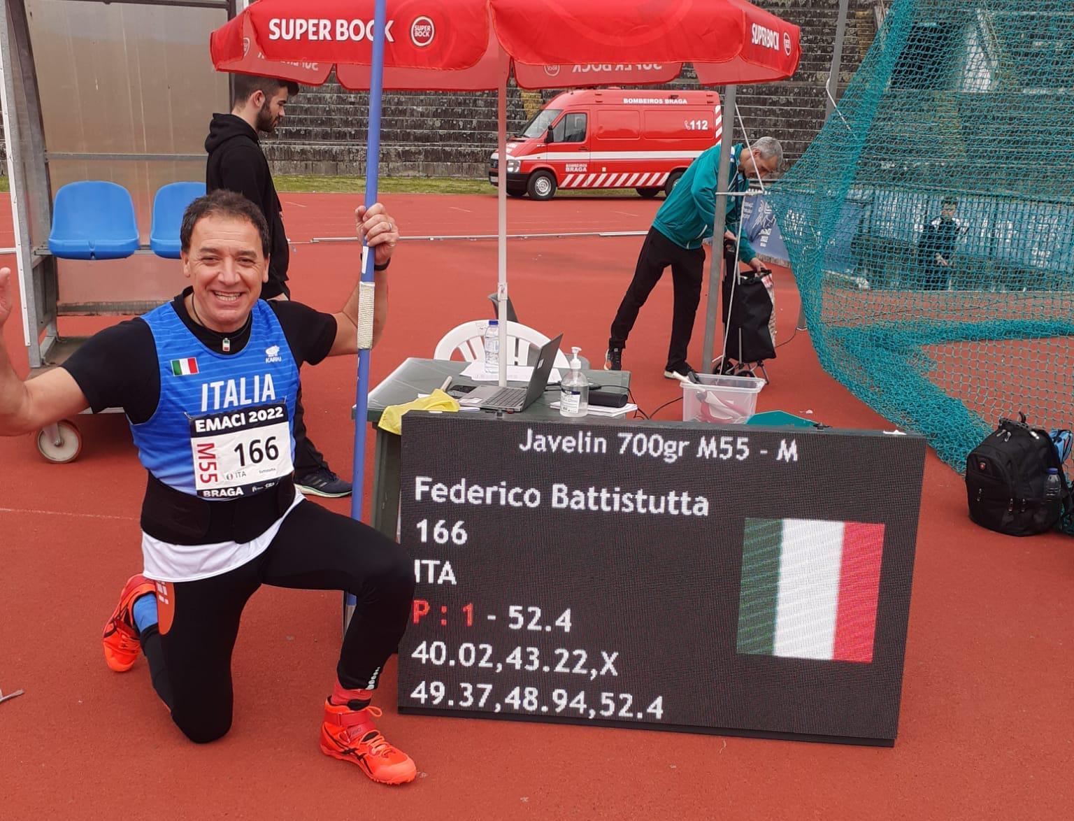 Immagine per Battistutta campione in Portogallo, medaglia d'oro al giavellotto di Mossa 