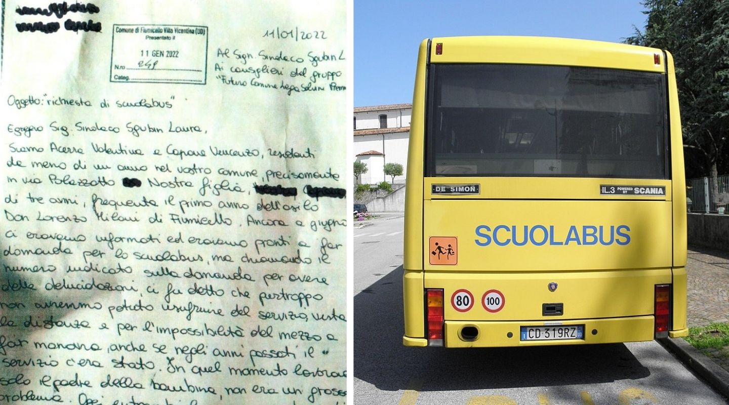 Immagine per Famiglia senza scuolabus a Fiumicello, lettera al sindaco Sgubin