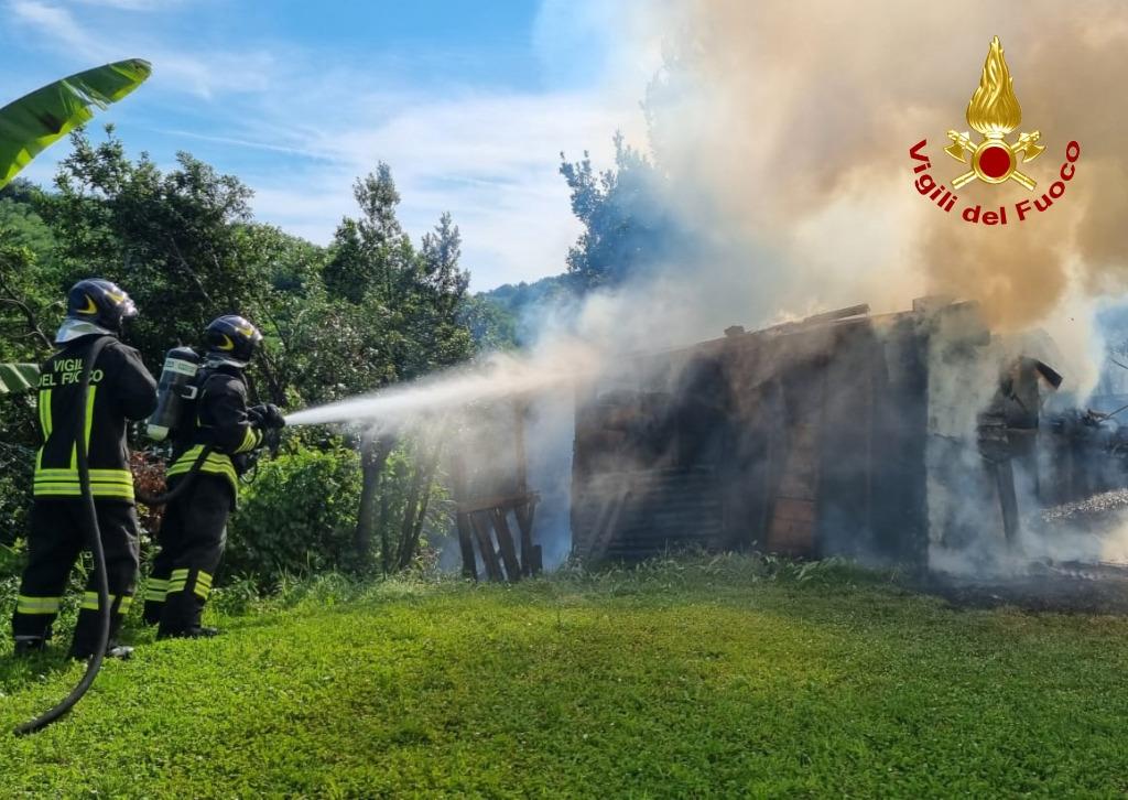 Copertina per Legnania in fiamme in un giardino a Oslavia, vigili del fuoco spengono il rogo