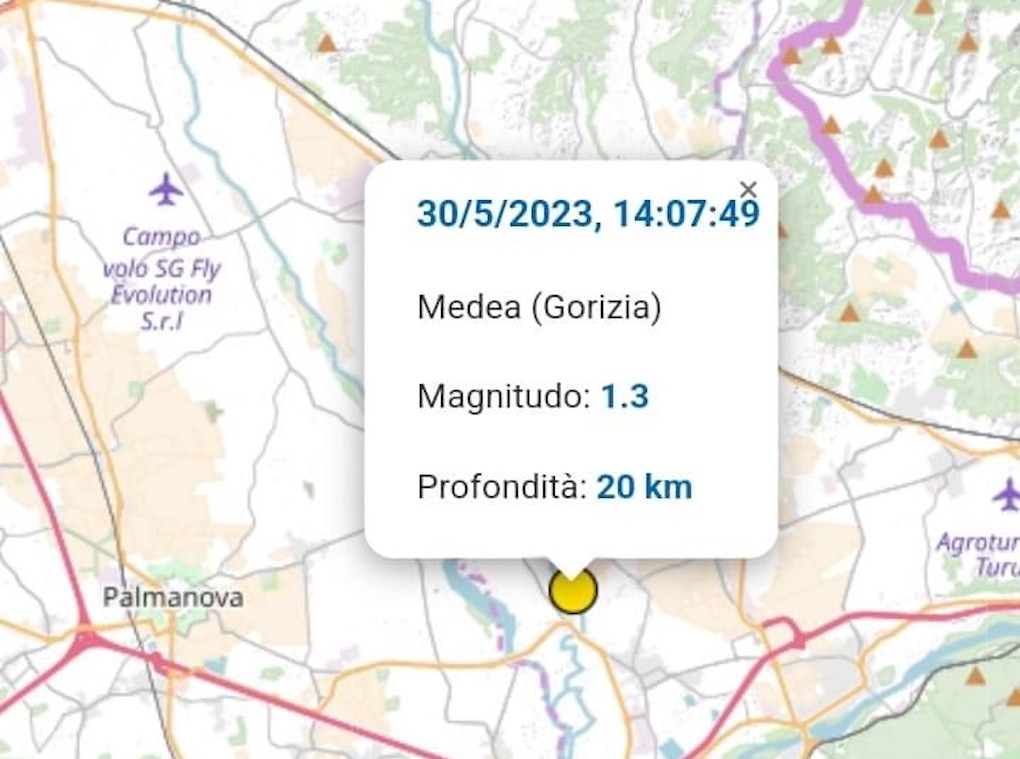 Immagine per Leggera scossa di terremoto a Medea, epicentro sotto il paese