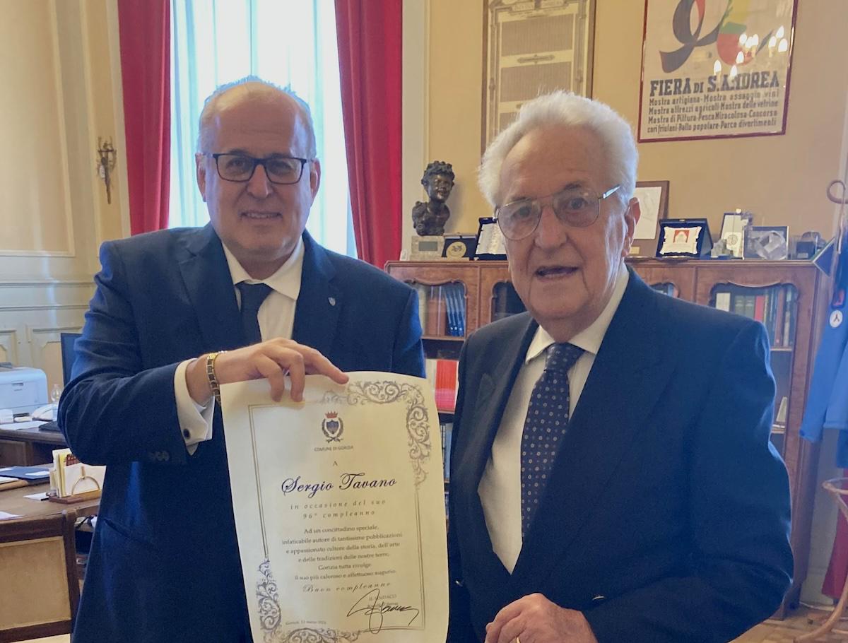 Immagine per Gli auguri della città di Gorizia a Sergio Tavano, lo storico festeggia 96 anni