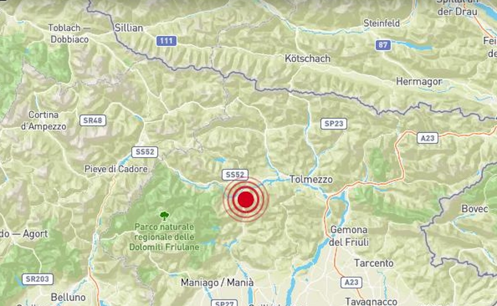 La terra trema a Socchieve, scossa di terremoto a 80 chilometri da Gorizia