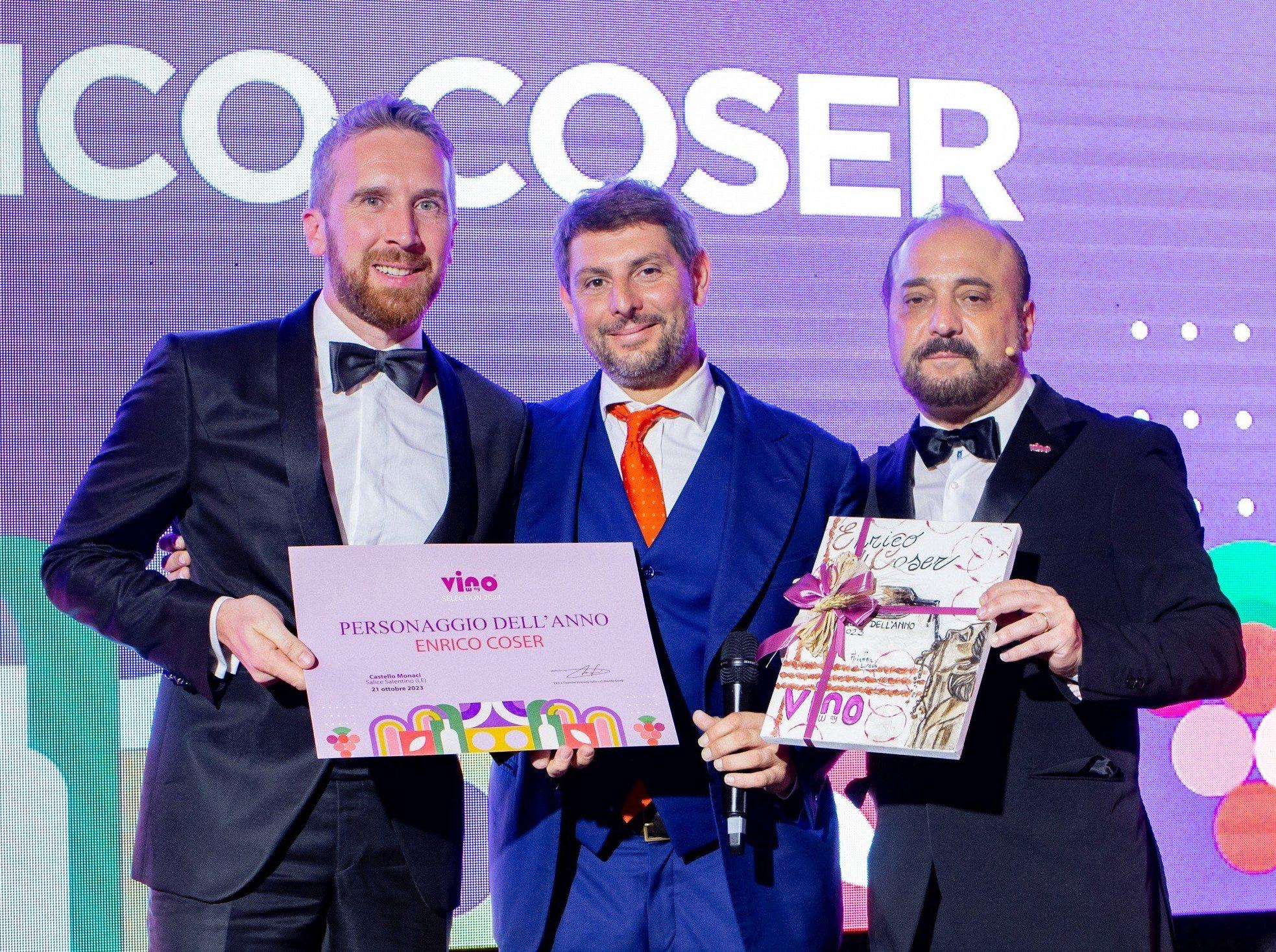 Copertina per Enrico Coser personaggio dell'anno, premio alla cantina Ronco dei Tassi