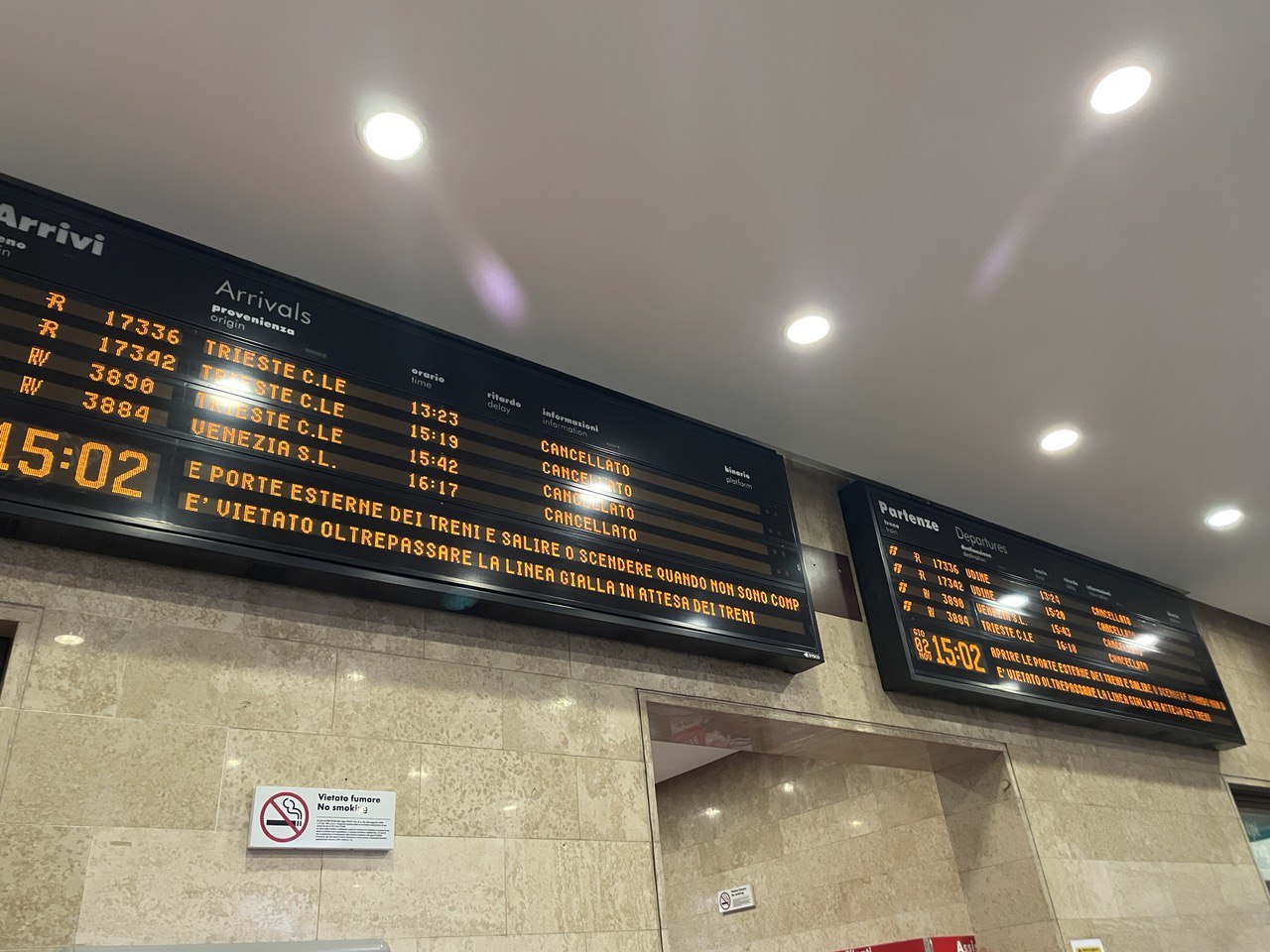 Immagine per Treni sospesi sulla linea Venezia-Trieste, trasporto pubblico bloccato